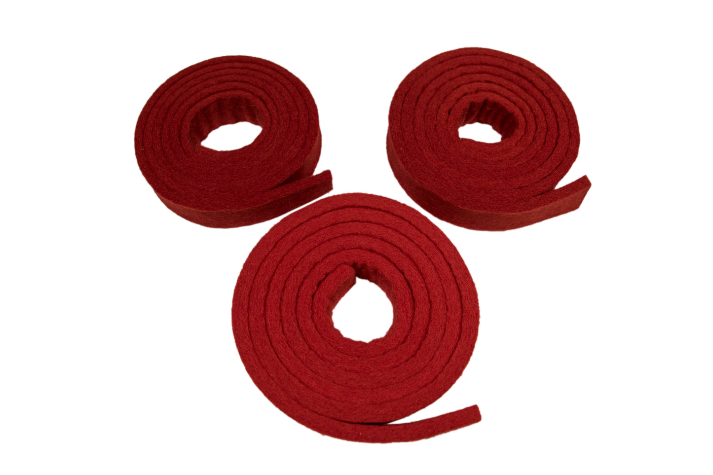 Feutre "Bellymen" Style Steinway Rouge, Ensemble de 3 bandes, 1" de large