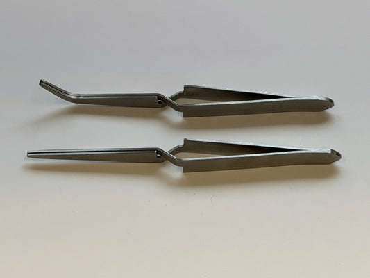 Set de pincettes de précision, 2 styles en acier inoxydable