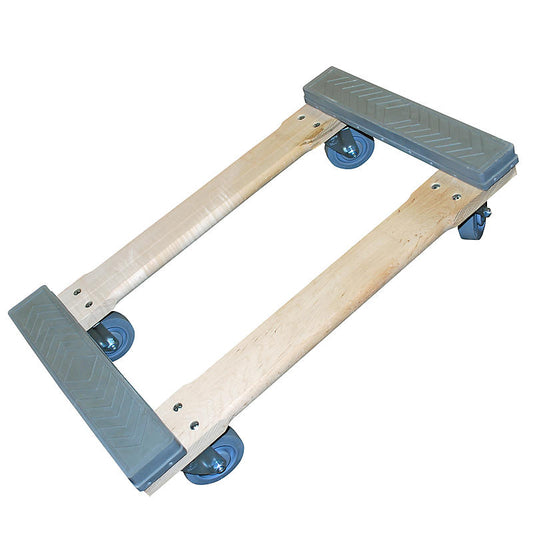 Wood dolly, rubber end caps with 4" casters