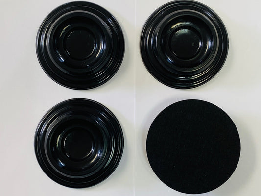 Medium Plastic Black Piano Caster Cups (Set of 4)