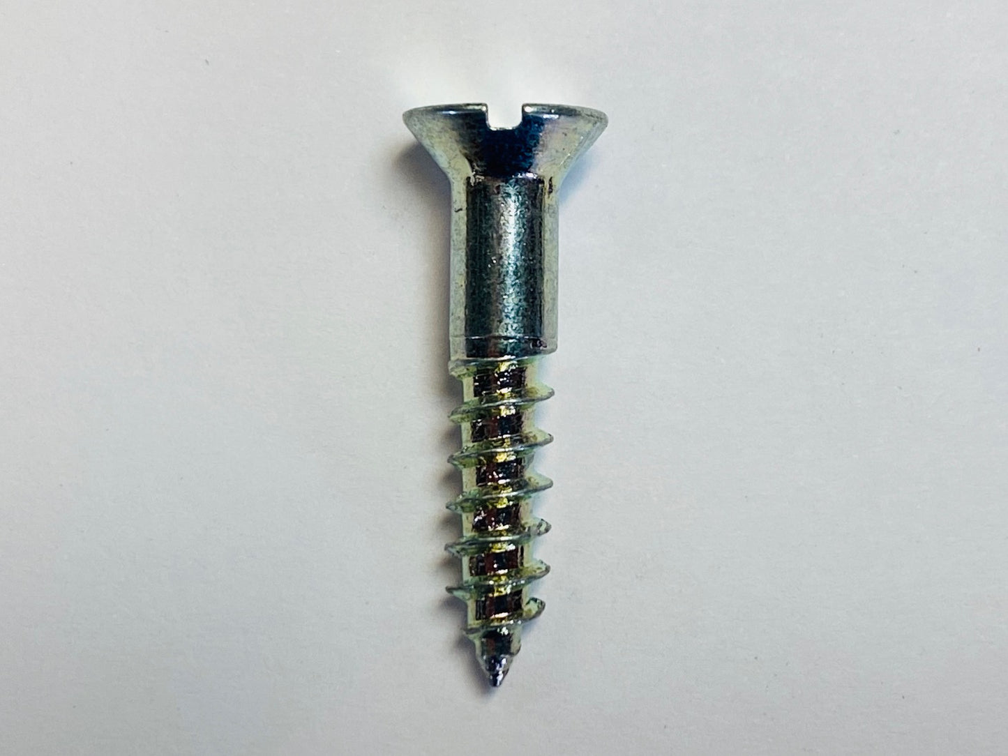 Slotted wood screw for soundboard buttons
